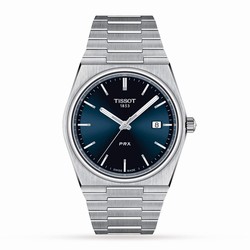 Tissot T-Classic PRX 39.5mm Mens details Blue T1374101104100