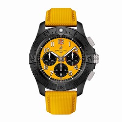 Breitling Avenger B01 Chronograph 44mm Night Mission Mens details Yellow Leather SB0147101I1X1