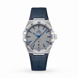Omega Constellation 39mm Steel On Leather Strap O13113392006002