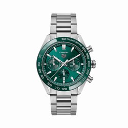 TAG Heuer Carrera Chronograph 44mm Mens details Green Stainless Steel CBN2A1N.BA0643