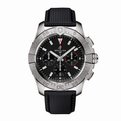 Breitling Avenger Chronograph B01 44mm Mens details Black Leather AB0147101B1X1