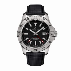 Breitling Avenger Automatic GMT 44mm Mens details Black Leather A32320101B1X1