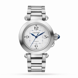 Cartier Pasha De Cartier details 35mm Automatic Movement Steel Interchangeable Metal And Leather Straps WSPA0013