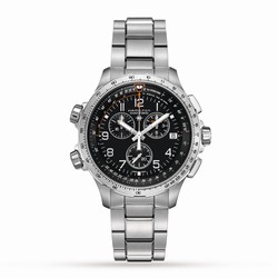 Hamilton Khaki Aviation X-Wind GMT Chrono Quartz 46mm Mens details Black H77912135