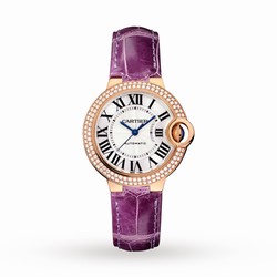Cartier ballon Bleu De Cartier details 33mm Automatic Movement Rose Gold Diamonds Leather WE902066