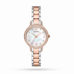 Emporio Armani Ladies Cleo Mother of Pearl Steel details 32mm AR11499