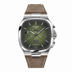 Glashutte Original Vintage Seventies Panorama Date 40mm Mens details - Brown Strap 1-37-02-09-02-62
