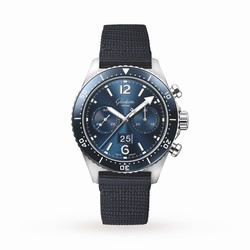 Glashutte Original SeaQ Chronograph 43.2mm Mens details - Fabric Blue Strap 1-37-23-02-81-36