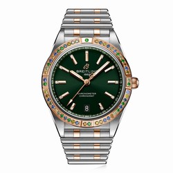 Breitling Chronomat Automatic 36 South Sea Green Stainless Steel  18ct Rose Gold Bracelet Ladies details U10380611L1U1
