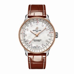 Breitling Navitimer 36mm Ladies details White Mother Of Pearl Alligator U17327211A1P1