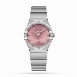 Omega Constellation Quartz Steel 28mm Ladies details Pink O13110286011001