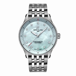 Breitling Navitimer 32mm Ladies details Blue Mother Of Pearl A77320171C1A1