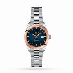 Tissot T-My Lady Automatic 18K Gold bezel 29mm Ladies details Blue T9300074104600