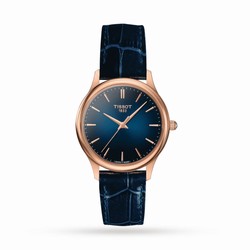 Tissot T-Gold Excellence Lady 18K Gold 32mm Ladies details Blue T9262107604100