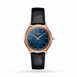 Tissot T-Gold Excellence Lady 18K Gold 32mm Ladies details Blue T9262107613100