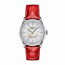 Tissot Chemin des Tourelles Powermatic 80 34mm Ladies details Mother Of Pearl T1392071611100