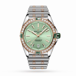 Breitling Super Chronomat Automatic 38 Green Stainless Steel  18ct Rose Gold details U17356531L1U1