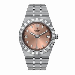 Tudor Royal 34mm Steel Case Diamond-Set Salmon Dial M28400-0011