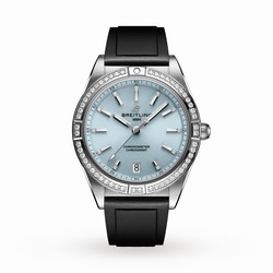 Breitling Chronomat Automatic 36 Stainless Steel  18k grey gold Rubber Strap - Ice Blue details G10380591C1S1