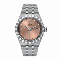 Tudor Royal 28mm Steel Case Diamond-Set Salmon Dial M28300-0010