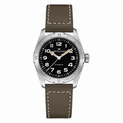 Hamilton Khaki Field Expedition Automatic 37mm Mens details Black Leather H70225830