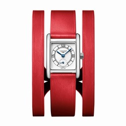 Longines Mini Dolcevita 21.5mm X 29mm Ladies details Red Strap L52004750
