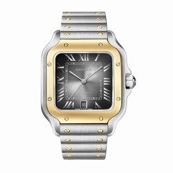 Cartier Santos De Cartier details Large Model Automatic Winding Steel Case Yellow Gold Interchangeable Leather Strap W2SA0030
