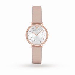 Emporio Armani Women's Crystal Leather Pink Strap details AR2510