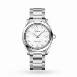 Omega Seamaster Aqua Terra 150M Ladies 28mm Quartz Diamond Dot details O22010286055001