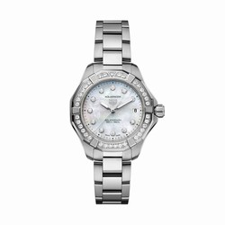 TAG Heuer Aquaracer Professional 200 Solargraph 34mm Ladies details Mother Of Pearl Diamonds WBP1314.BA0005
