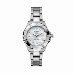 TAG Heuer Aquaracer Professional 200 Solargraph 34mm Ladies details Mother Of Pearl Diamonds WBP1313.BA0005