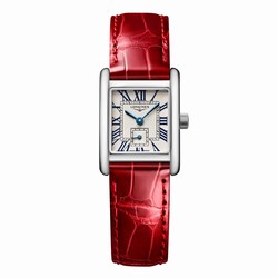 Longines Mini Dolce Vita 21.5mm X 29mm Ladies details Silver Red Alligator L52004715