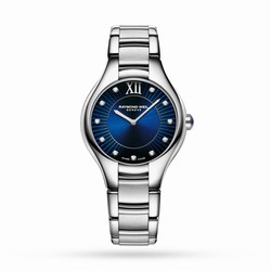 Raymond Weil Noemia Blue Dial Stainless Steel Diamond details 32mm 5132-ST-50181