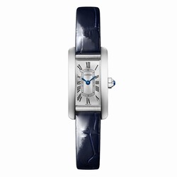Cartier Tank Americaine details Mini Model Quartz Movement Steel Leather WSTA0081