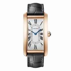 Cartier Tank Americaine details Large model Automatic Movement Rose Gold Leather WGTA0134
