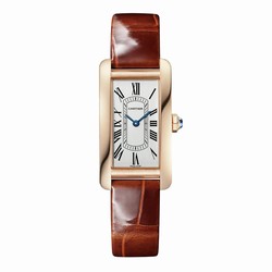 Cartier Tank Americaine details Small Model Quartz Movement Rose Gold Leather WGTA0133