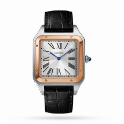 Cartier Santos-Dumont details Extra-Large Model Hand-Wound Mechanical Movement Rose Gold Steel Leather W2SA0017