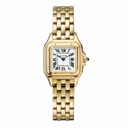 Cartier Panthere de Cartier details small model quartz movement. Case in yellow gold 750/1000 dimensions: 23 mm x 30 mm WGPN0038