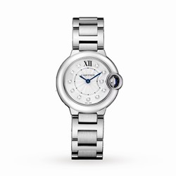 Cartier Ballon Bleu De Cartier details 28mm Quartz Movement Steel Diamonds W4BB0029