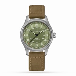 Hamilton Khaki Field Titanium Green Dial Brown Strap 42mm H70545560