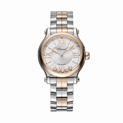 Chopard Happy Sport 33mm Automatic Ethical Rose Gold Lucent Steel Diamonds 278608-6002