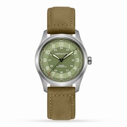 Hamilton Khaki Field Titanium Green dial Brown Strap 38mm H70205860