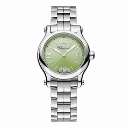 Chopard Happy Sport 30mm Quartz Lucent Steel Diamonds - Green 278590-3013