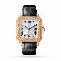 Cartier Santos De Cartier details Medium Model Automatic Movement Rose Gold Diamonds WJSA0012