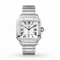 Cartier Santos De Cartier details Large Model Automatic Movement Steel Interchangeable Metal And Leather Bracelets WSSA0018