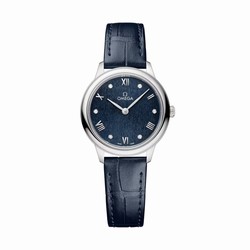 Omega De Ville Prestige 27.5mm Steel On Leather Strap Ladies details O43413286053002