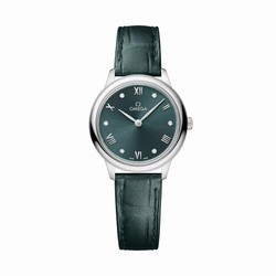 Omega De Ville Prestige 27.5mm Steel On Leather Strap Ladies details O43413286060001