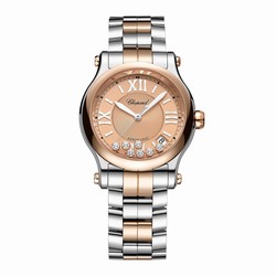 Chopard Happy Sport Automatic 36mm Ladies details Automatic Ethical Rose Gold Lucent Steel Diamonds 278559-6019
